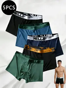 Men's Ice Silk Briefs Boxers Set of 5, Soft and Skin-Friendly Ultra-Thin Breathable Underwear, Comfortable and Lightweight Panties