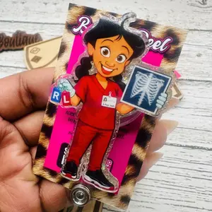 Xray Radiology Glitter Badge Reel: Funny Nurse ID Holder