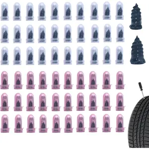 60 PCS Tire Repair Rubber Nail, Vacuum Tire Repair Kits Spiral Rubber Screws, Fast Self-Service Tool for Car, Truck, Motorcycle, Tractor Tire Puncture Repair