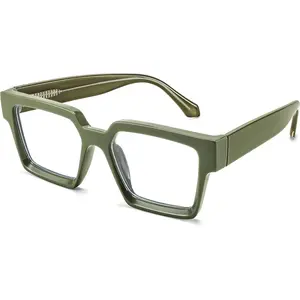 FEISEDY Blue Light Blocking Glasses for Women Men TR Retro Square Anti Eyestrain Glasses Rectangle Chic Look Frame B0037