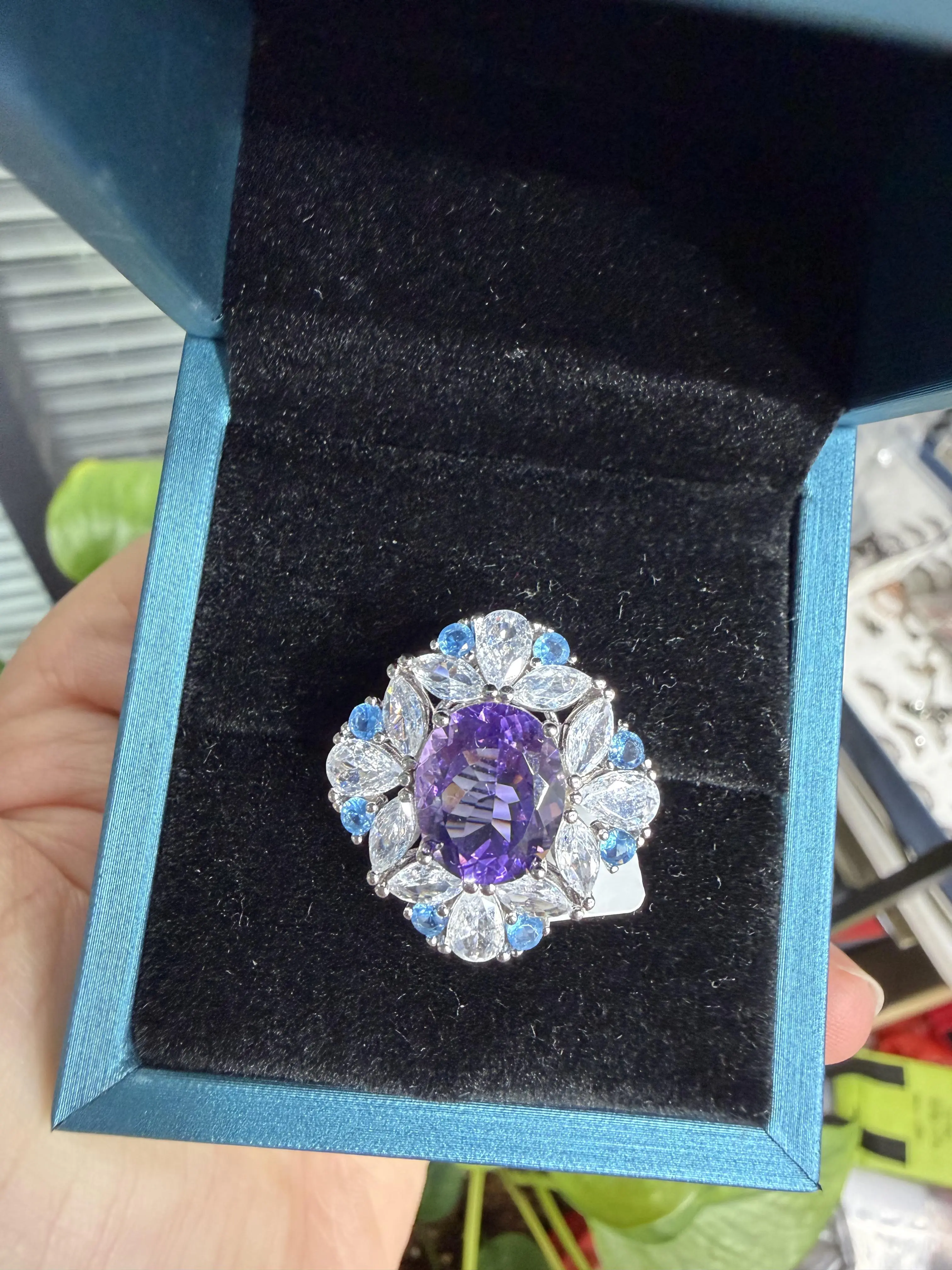 Kylie(16612)gc.Amethyst silver ring