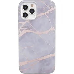 Touch of Lavender | Lavender Gray & Rose Gold Marble Case