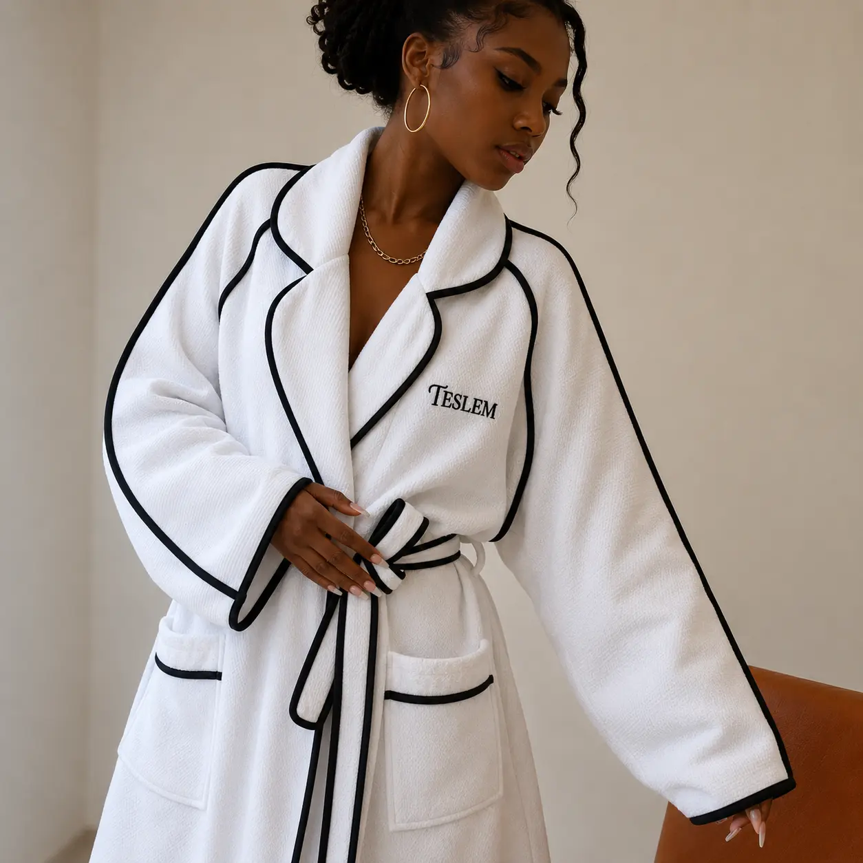 TESLEM Villa Blanca Bath Robe | Women Luxury Robes |