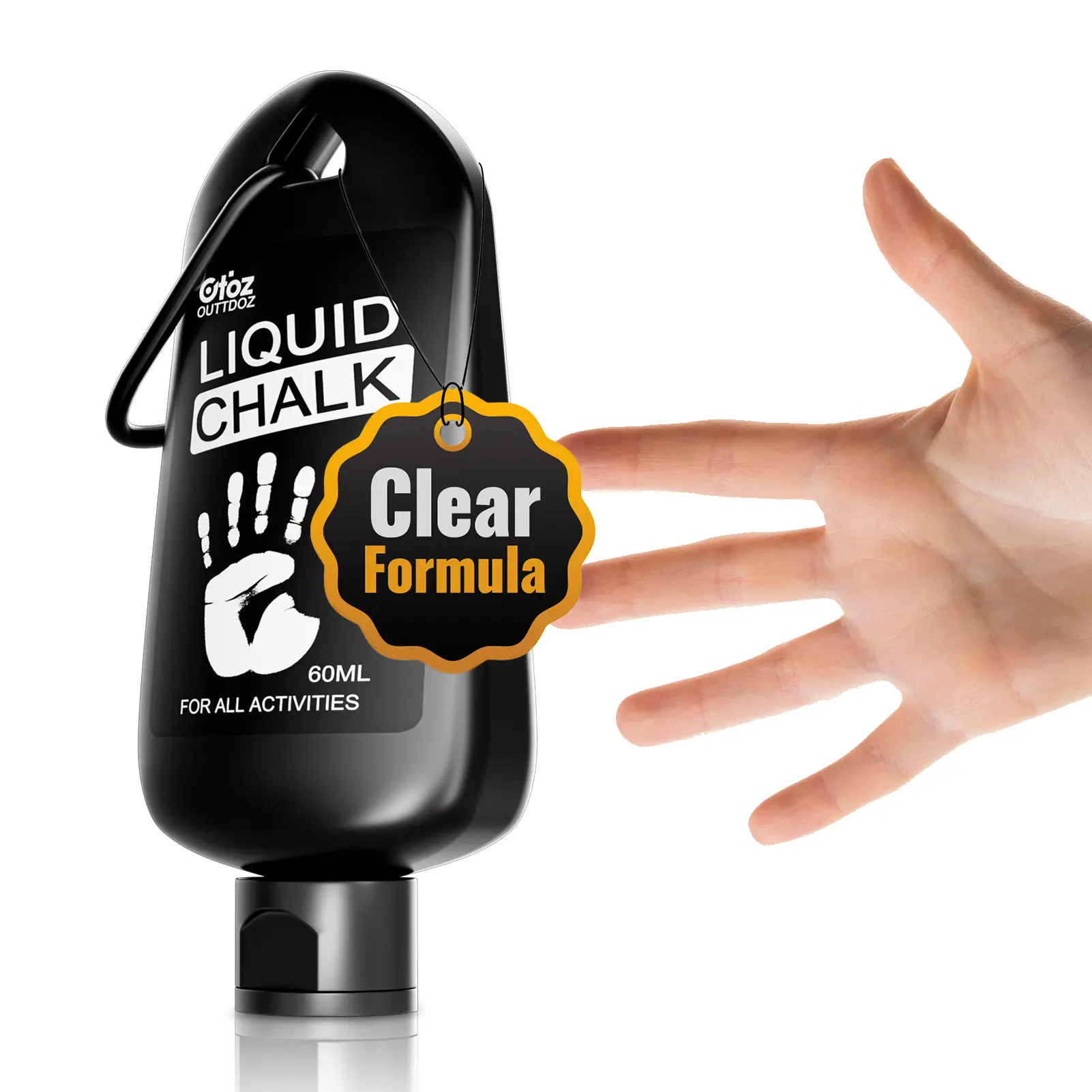 OUTTDOZ Clear Liquid Chalk for Hands – Low Residue Grip for Gym, Lifting, Climbing, Pickleball & Training – Lightweight, Less Mess, Quick-Dry Formula – 60 ml
