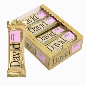 David High Protein Bars - 0g of Sugar, Low Carb, Gluten Free - 28g of Protein, 150 Calories - On-The-Go Snack - Peanut Butter Chocolate Chunk Flavor, Pack of 12