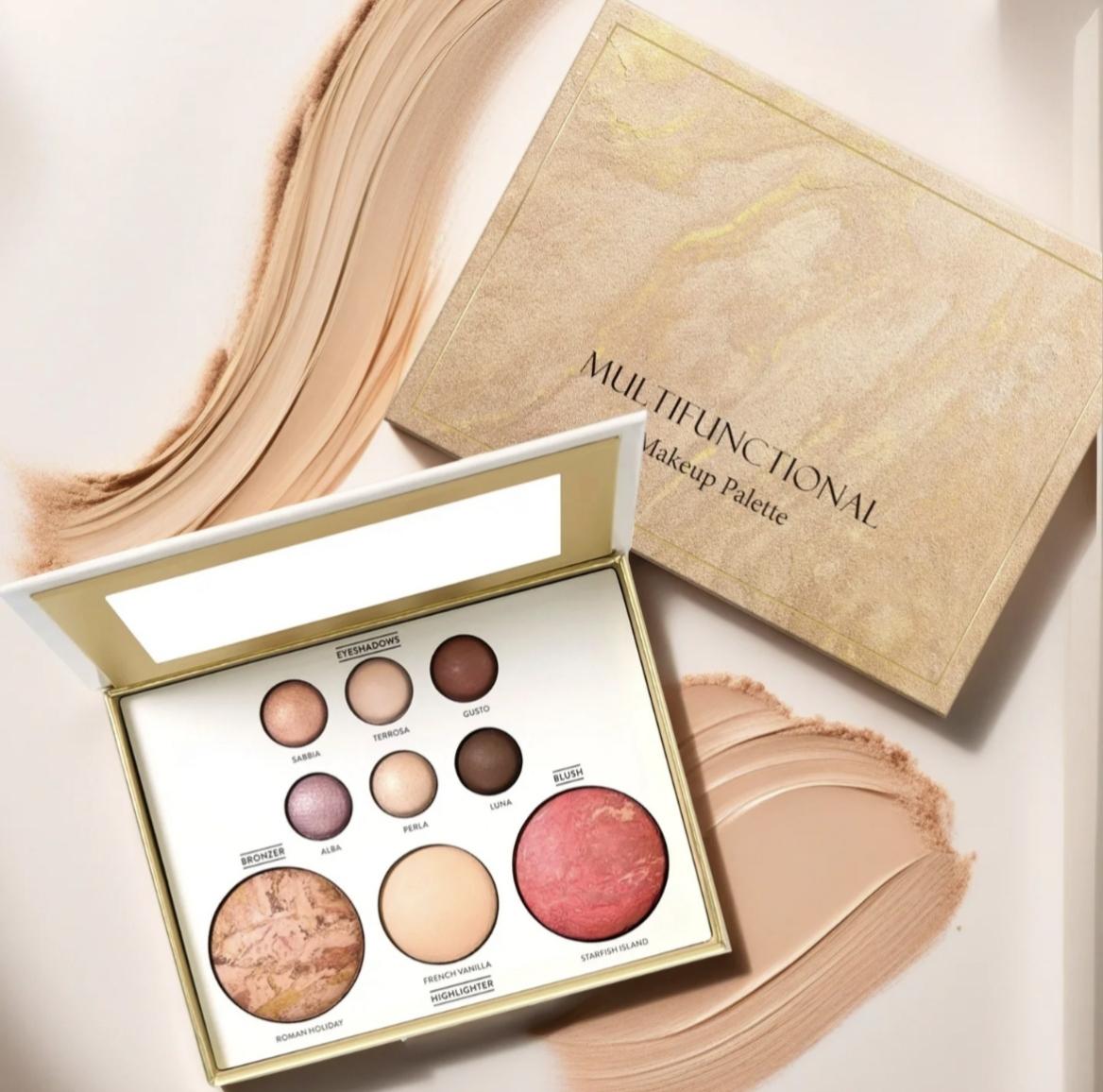 Holiday Baked Starter-Full Face Makeup Palette,Luxury Multi-Use Makeup Palette with Eyeshadow,Contour,Blush,Highlighter,Perfect Gift for Loved Ones,rearranging palette,moving eyeshadow,Highly Pigmented Palette,Baked Tan,Baked Starter Kit Cosmetic