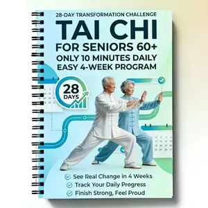 Tai Chi Practice Manual for Seniors and Beginners, Spiral Binding, Progressive Daily Exercises, Gentle Movements, Step-By-Step Guide