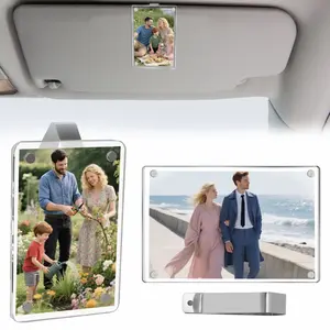 Amiss 1PCS Car Sunshade Photo Frame Clip - Acrylic Snap Clip, Universal for Cars,l DIY Custom Car Decor & Ideal Gift for Couples, Family & Pet Memorabilia
