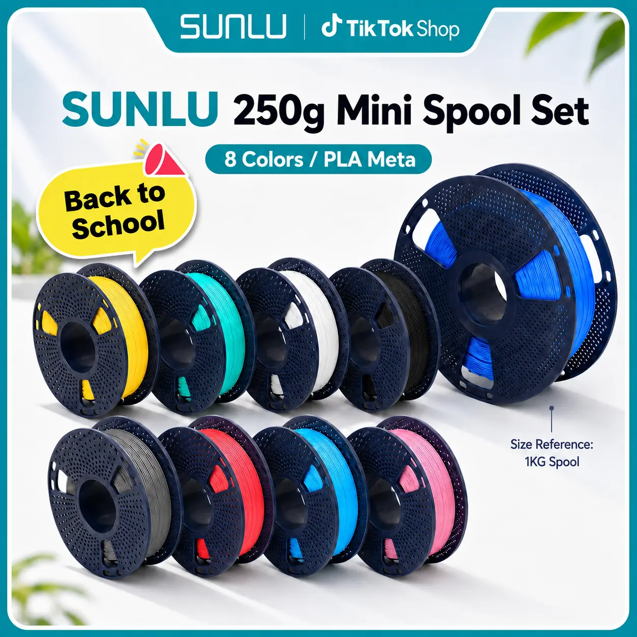 SUNLU 0.25KG*8 Rolls 3D Printer Filament Bundle | 1.75mm PLA Meta Filament Bulk, 0.25KG per Roll (8 Rolls Total) - Dreamy Macaron Colors (Black, White, Grey, Sky Blue, Mint Green, Cherry Red, Sakura Pink, Lemon Yellow) - Children's Toys