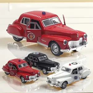 1:32 Cadillac Ke Classic Police Car Model, Vintage Alloy Toy Vehicle, Perfect Gift for Kids, Collectible Retro Car Scale Model