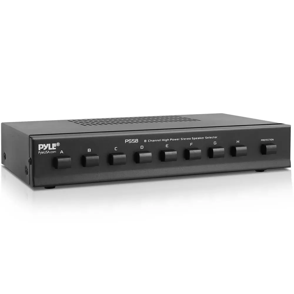 8-Zone Audio Stereo Speaker Selector Switch Box for Amplifiers - Durable, Multi-Channel, Volume Control, Wattage Support, Speaker Wire Compatibility, Overload Protection, Plug-Compatible