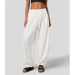 Halara Flex Mid Rise Pocket Barrel Leg Work Pants