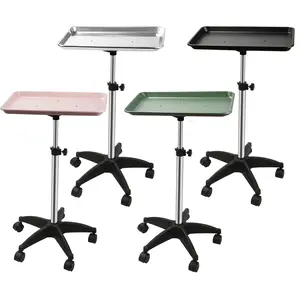 Salon Tray Cart, Salon Tray with Wheels, Tattoo Tray Rolling Trolley - Adjustable Height, Hair Color Tray and Hair Stylist Tray, Storage Utility Cart for Clinic Spa Rolling Tray