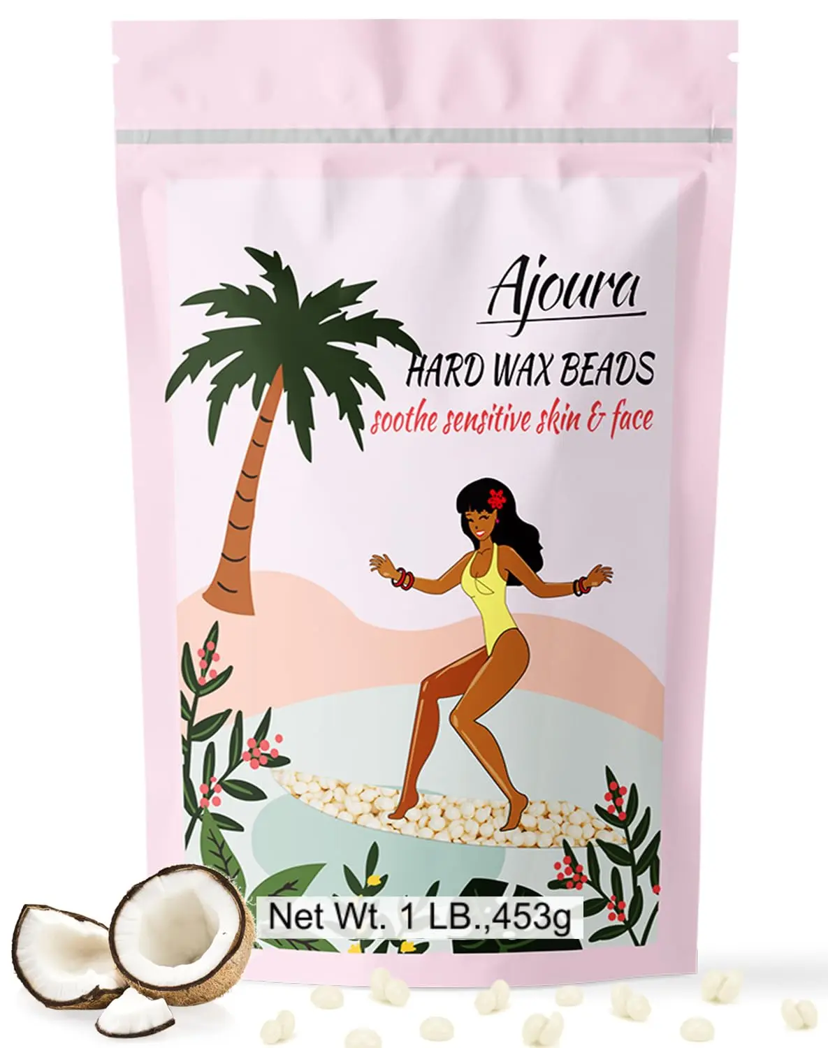 1lb Refill Wax Beans for Hair Removal Kit, Brazilian Coarse Waxing for Bikini, Face, Eyebrow, Back, Chest, Legs, Armpit, At Home Waxing Beads for Women Men