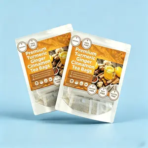 Turmeric Ginger Cinnamon Herbal Tea 60x2 Bags Smooth Warming Flavor Natural Caffeine Free Beverage Sweet Pure Ingredients