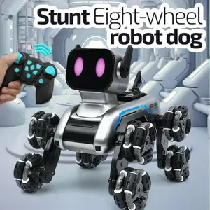 Fancy Fantastic Robot Dog Toy For KidRemote Control Stunt Car Toy With Music8Wheels Dual Control Car Toy For Adult And Kids