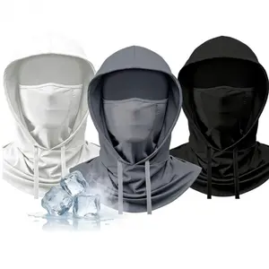 3 in 1 Summer Balaclava Hood Face Mask with Ear Loops for Men Women Sun Protection UV Cooling Breathable Full Head Cover for Outdoor Sports Skiing Fishing Hiking Cycling