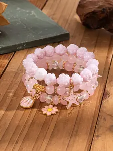 Cute Mermaid Themed Artificial Crystal Beaded Bracelet, Fashionable Jewelry for Women & Girls, Trendy All-match & Exquisite Jewelry for Birthday Gift