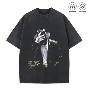 100 Percent Cotton Oversized Graphic T Shirt Michael Jackson Iconic Pose And Signature Fashionable Street Retro Style Summer Casual Wear # Michael Jackson # Jaafar Jackson # biopic # music legend