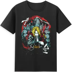 Retro Anime Brotherhood T-Shirt, Fullmetal Alchemist Shirt, Cool Alchemy Warrior Shirt, Anime Shirt, Vintage T-Shirt, Crew Neck, Trending T-shirt