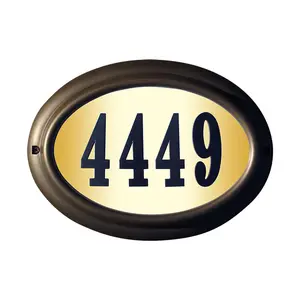 212 MAIN 15 in. Oval Edgewood DIY Lighted Address Plaque Kit, Aluminum Backlit Address Sign with Oil Rub Bronze Frame, Lens, Included Numbers, Home Decor Products