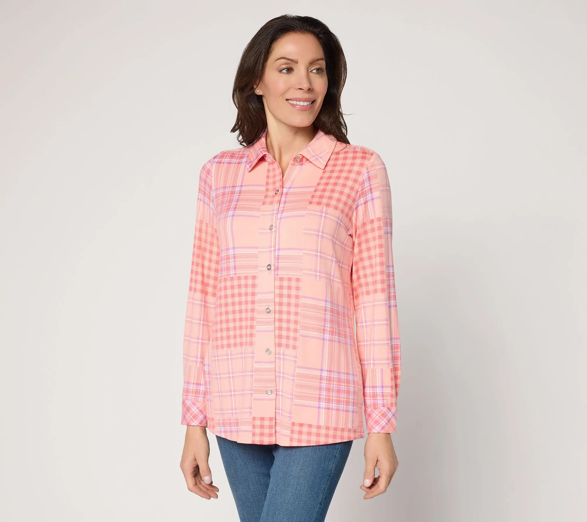 Denim & Co. Regular Heavenly Jersey Printed Tunic