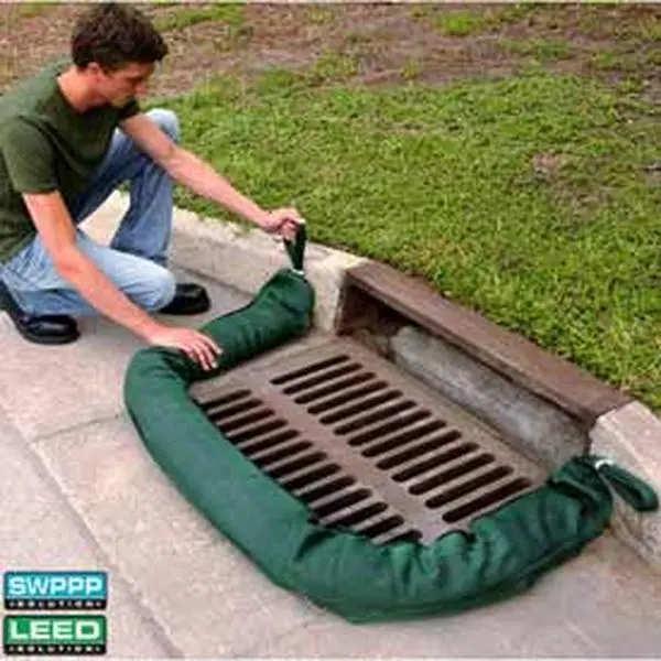 UltraTech International B477726 Sediment Removal Filter Sock - 9 ft Green, Filtration Media for Downspouts, Storm Drains, Around Downspouts, Ditches