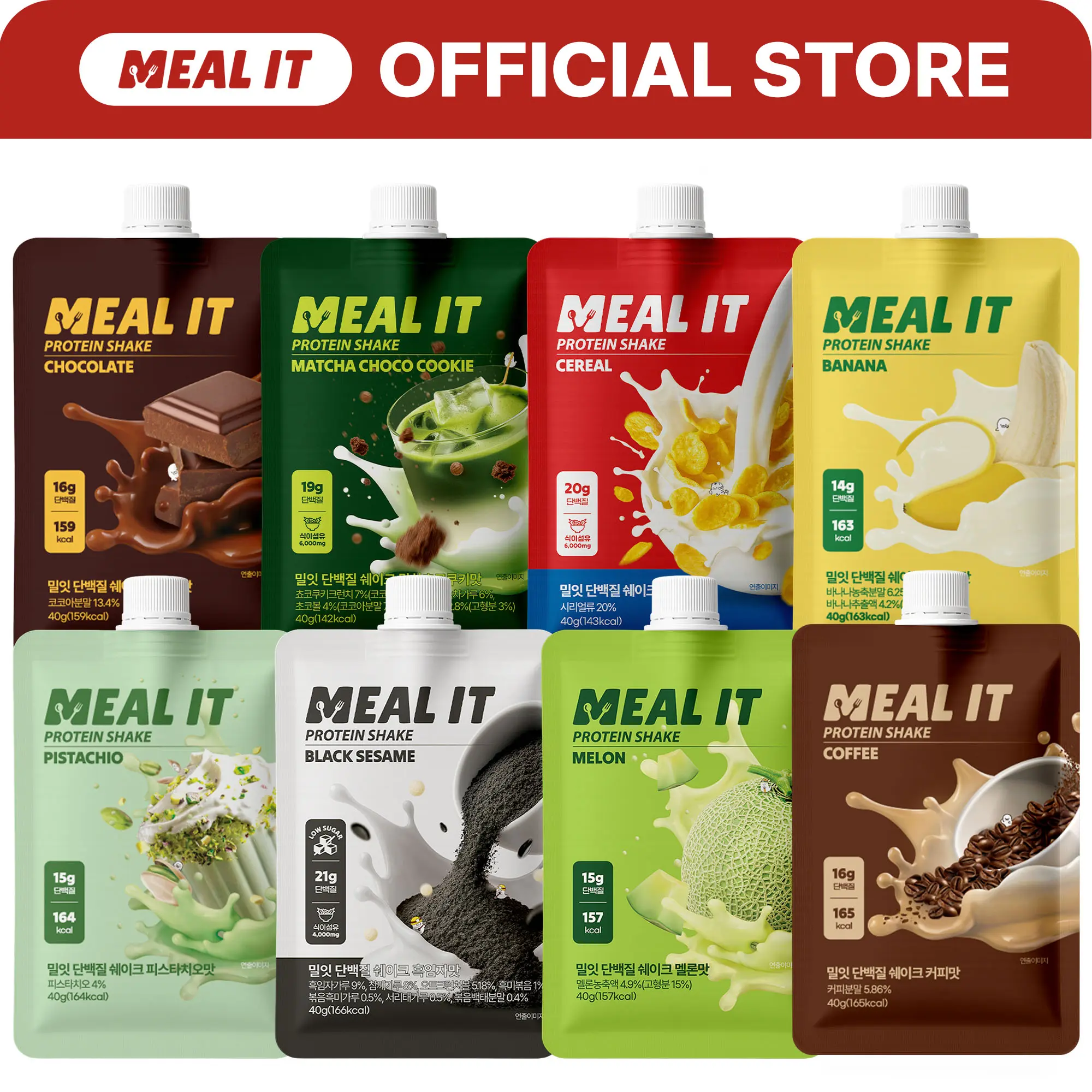 MEAL IT Protein Shake | Protein You Can Actually Chew, Crunchy Toppings Inside, 7 Pack or 5 Flavor Starter Pack