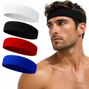 Terry Cloth Sports Headband for Men & Women  Moisture-Wicking Sweatband for Gym  Running  Basketball & Workout