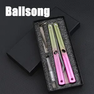 Flip Toy Aluminum Handle, Aluminum Alloy, Unsharpened Blade, Beginner Safety Trainer, Butterfly Training Tool, Ideal for New Users