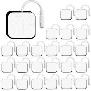 TENS Unit Electrode Pads 24PCS - SM Electrodes 2x2", Reusable up to 50 Times, Latex Free Medical-Grade Replacement Pads with 2mm Pin, Compatible with TENS 7000/AUVON/Etekcity/Nicwell, TENS/EMS Devices
