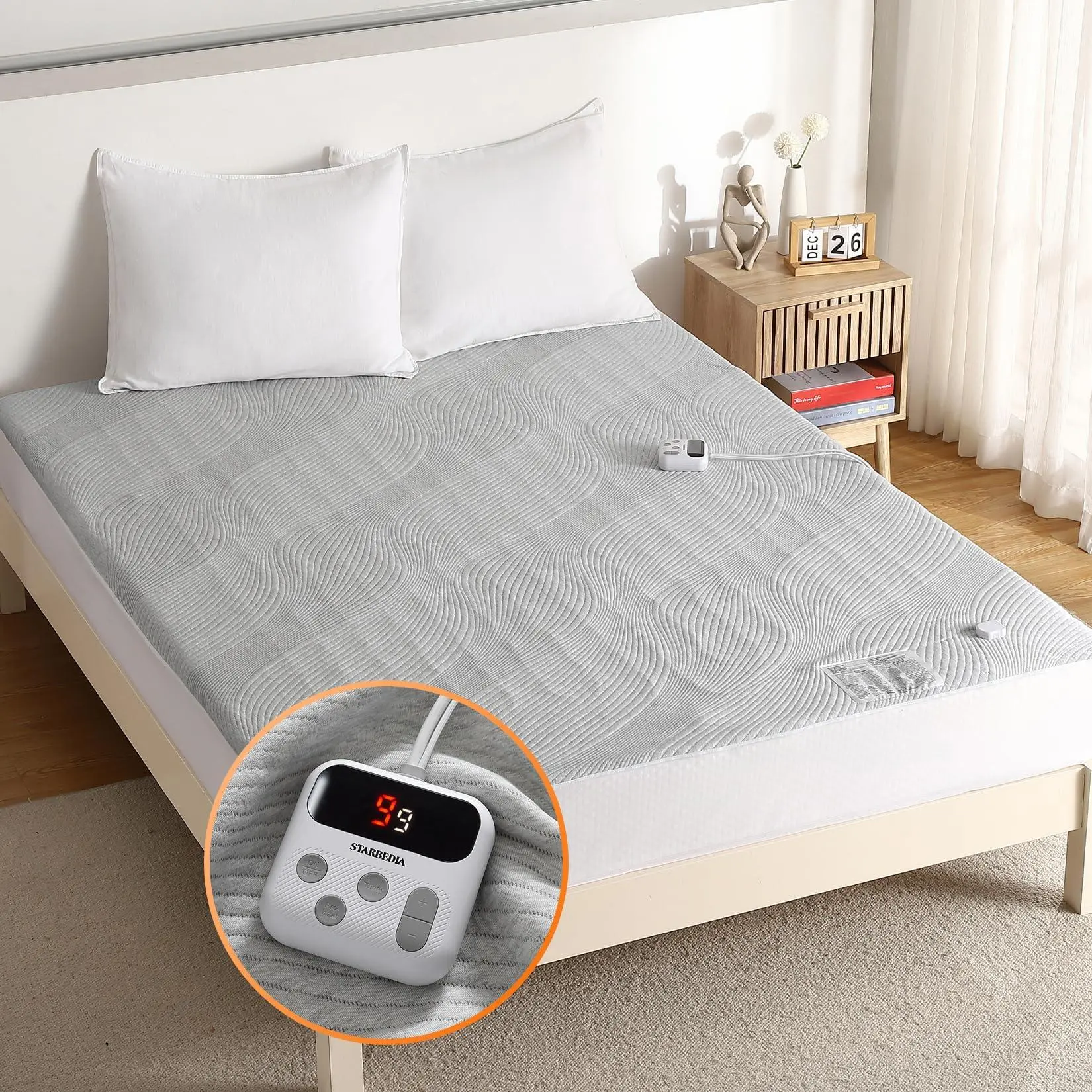 GARVEE Full Size Heated Mattress Pad - Soft, Breathable with 10 Heat Settings, 10-Hour Auto Shut-Off, Deep Pocket Bed Warmer, Overheat Protection