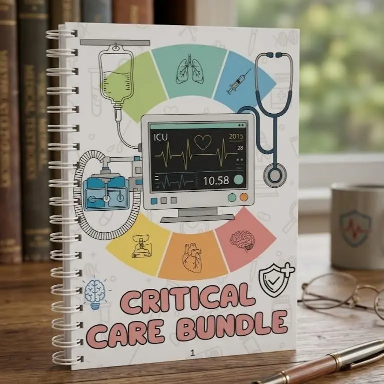 Critical Care Nursing Study Guide Bundle | 115+ Printable Pages, ICU Learning Notes, Practice Quizzes, Flashcards & PDF Resources