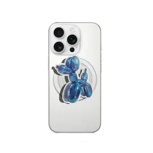 Blue Balloon Dog Kindle Grip Magnetic Pop Socket Phone Grip Vibrant Color Phone Bookish Grip Kindle Grip Popsocket