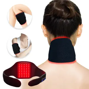 Built-in 1200mAh Battery Red Light Therapy Wrap for Neck, 660nm 850nm Cordless Wearable Infrared Light Pad for Neck Muscle Relaxation Skin Care