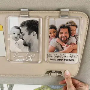 Personalized Photo Car Visor Clip, Drive Safe I Love You, Father's Day Gift, Anniversary Gift for Him, Picture Fridge Magnet, Drive Safe Dad