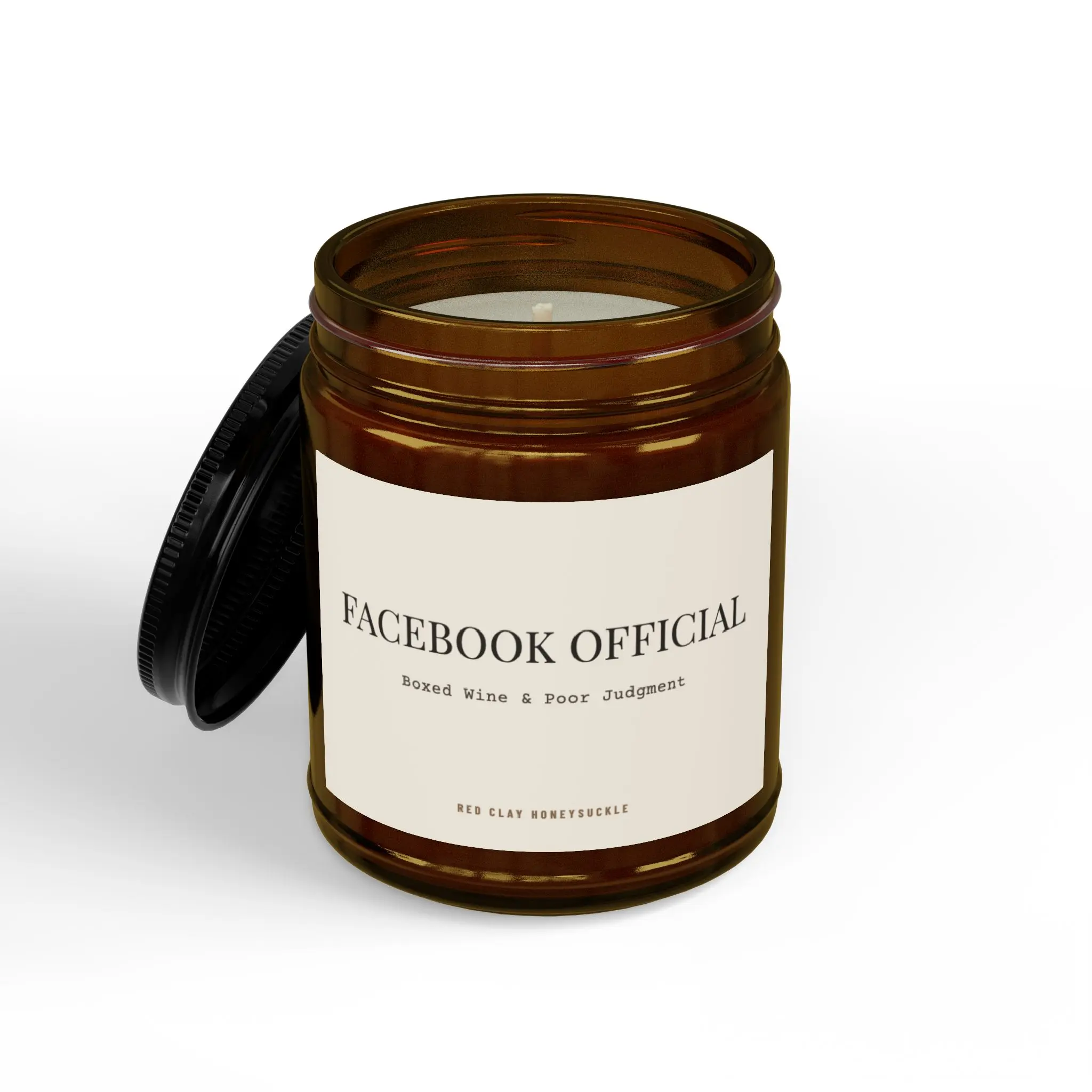 Facebook Official Boxed Wine and Poor Judgement| Soy Candle with Black Lid