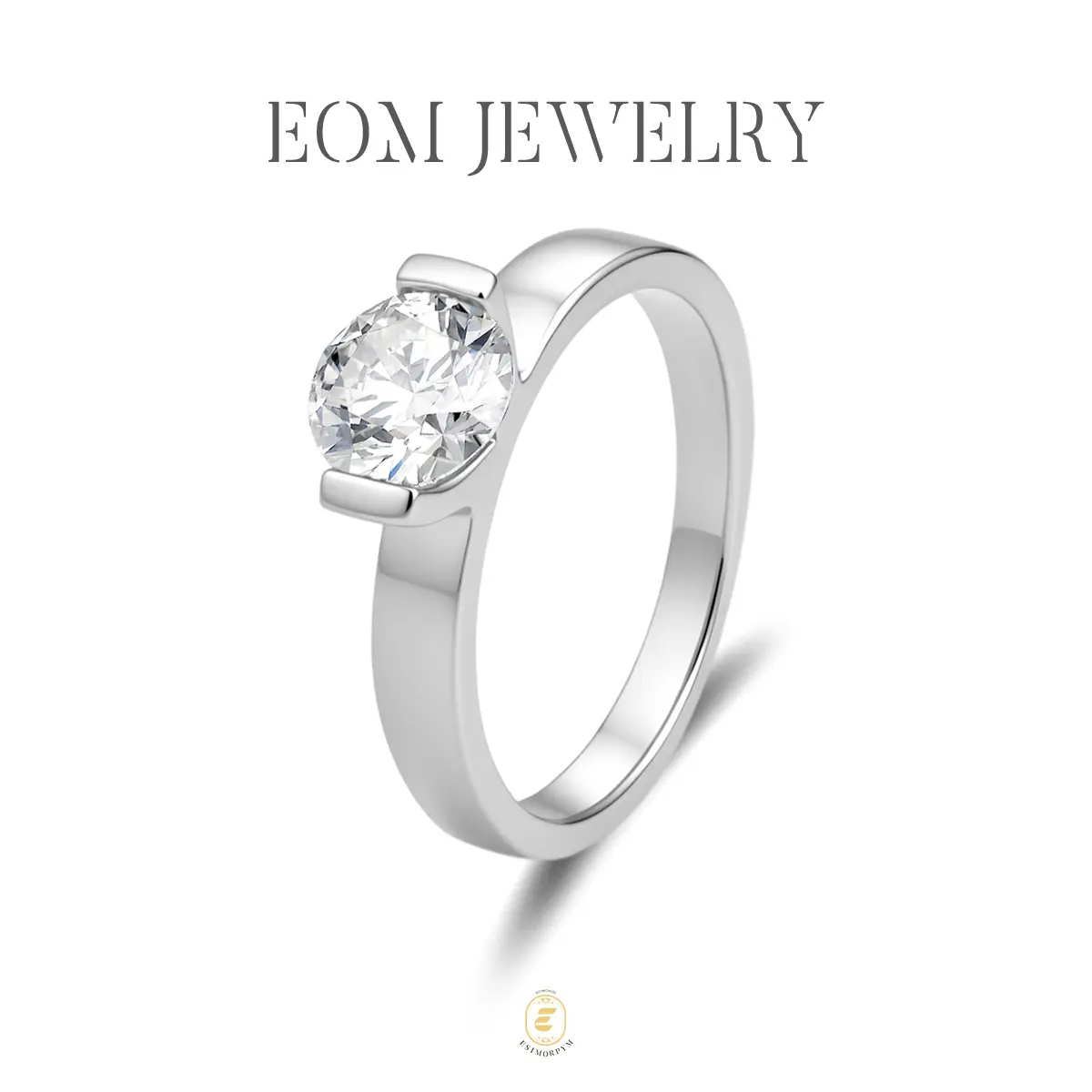 Moissanite 1ct Forever Promise Engagement Ring Silver-Plated Jewelry Wedding Engagement Anniversary Valentine's Day Birthday Gift Daily Wear
