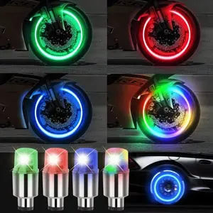 LED Car Auto Tire Air Valve Stem Cap Cover-Multicolor Flashing Lights for Vehicles and Bicycles