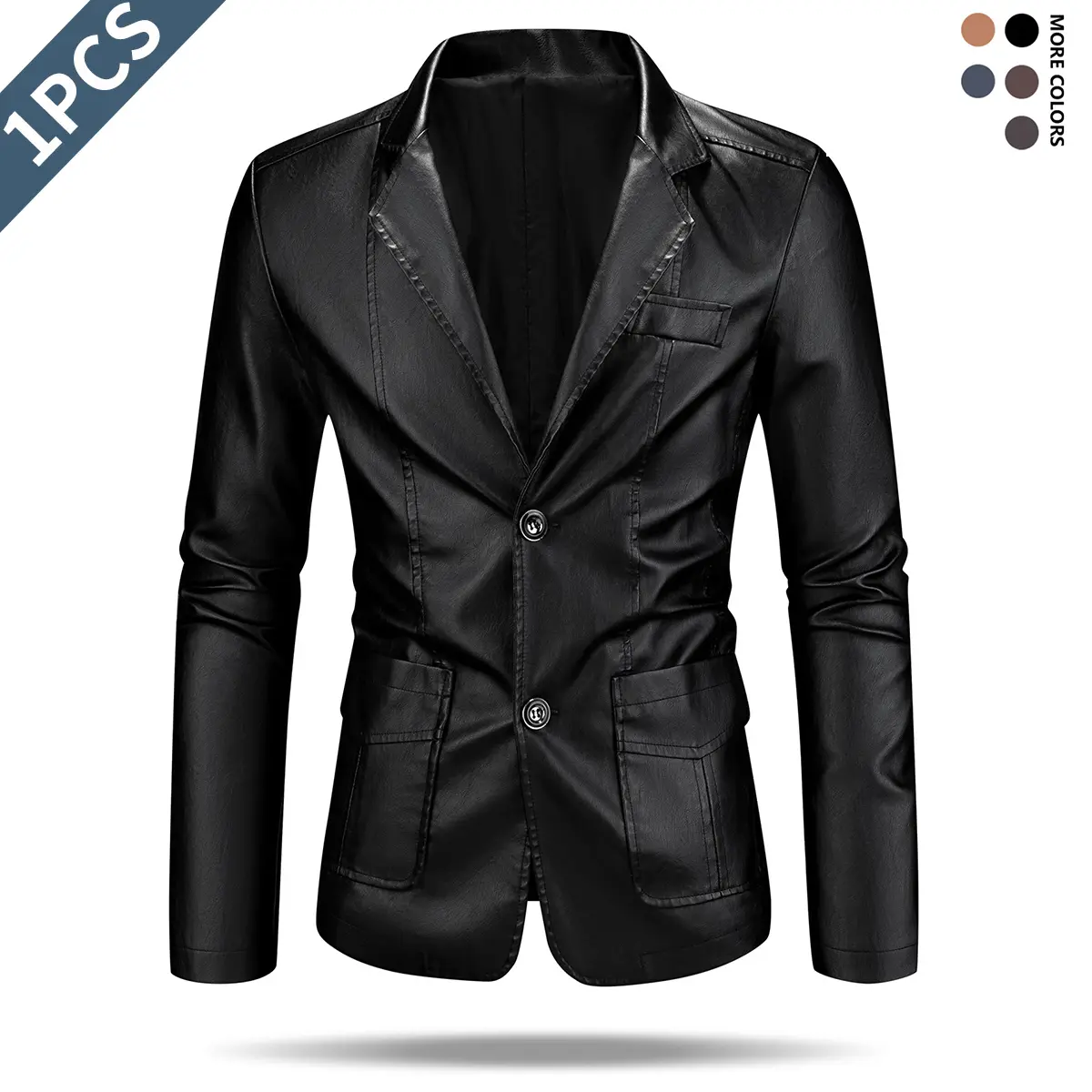 Men's Fashion Casual Jacket - Elegant Stand Collar, Zipper Front Closure, Long Sleeves with Pockets, Black, Suitable for Casual Wear, Casual Jacket | Stylish Black Jacket