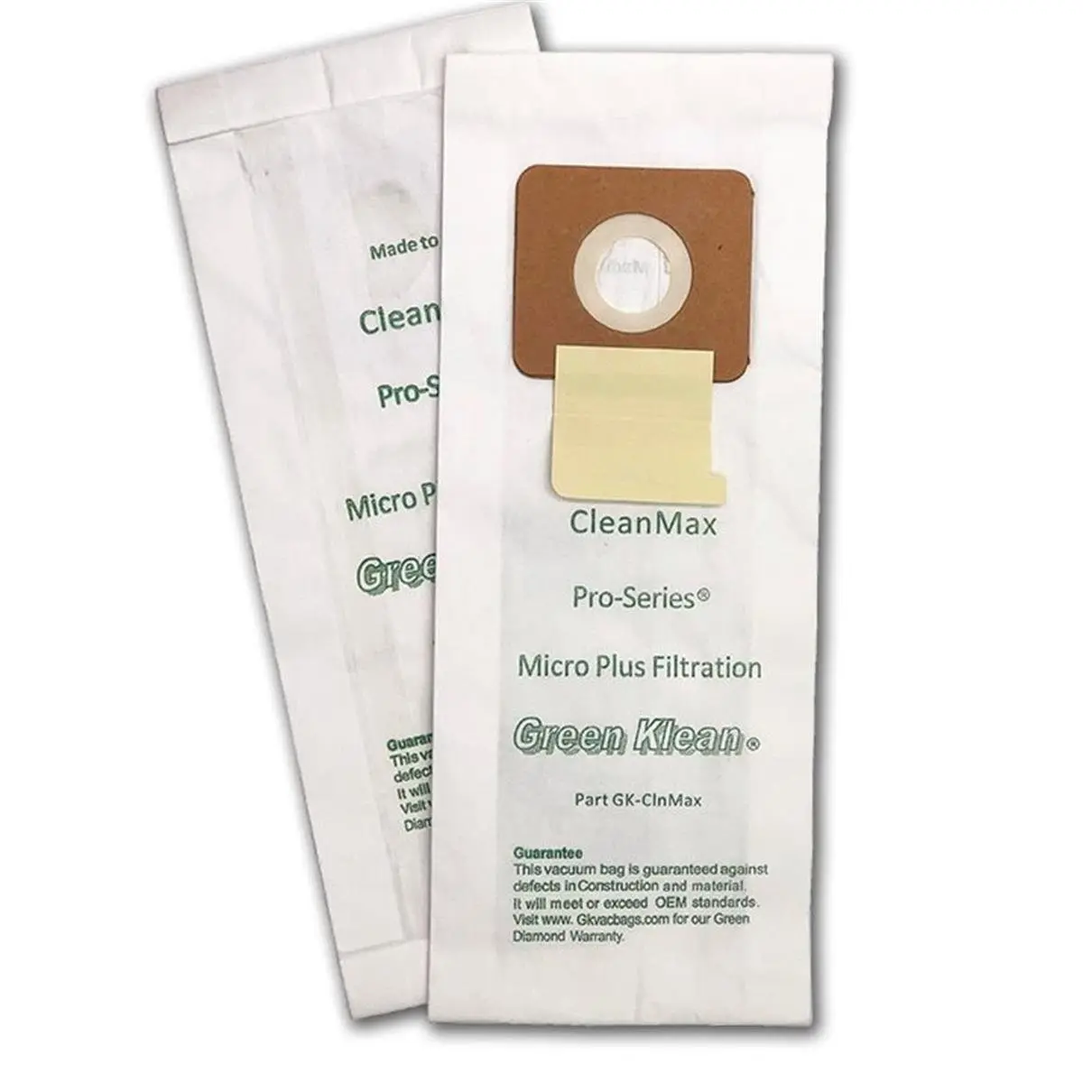 Green Klean CleanMax Pro-Series Replacement Vacuum Bags - Highest Quality Micro-Plus Filter Media, Better Filtration, 99.9% Filtration Efficiency - 10 per Case