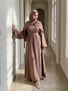 CL20 Women's Solid Color Elegant Abaya Dress, Wrinkle-free fabric Abaya Is Suitable For Daily Wear, Travel And Party,Simple and casual Modesty Muslim,Fashionweek Modern Pastel