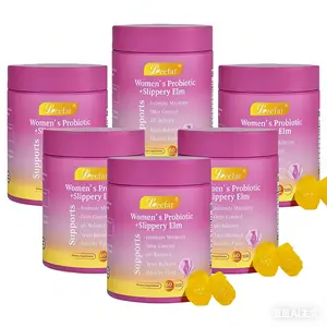6pack LEEFAR Her Juicy Feminine Probiotics Gummies- All in One Solution with Slippery Elm and Prebiotics&Lactobacillus Probiotic Blend for Women’s pH Balance and Dryness - Hawaiian Pineapple Gummies 60 Count probiotics women