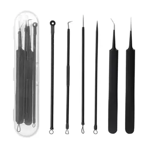 VOCOSTE Professional Pimple Extractor Tool Set Black 1 Set