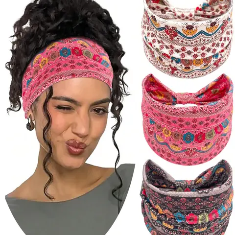 Boho Style Ditsy Floral Pattern Hair Band, Fashionable Hair Accessories for Women & Girls, Casual Versatile Hair Accessories for Daily Wear, Stretchy Headbands, Floral Hairband, Flower Headband