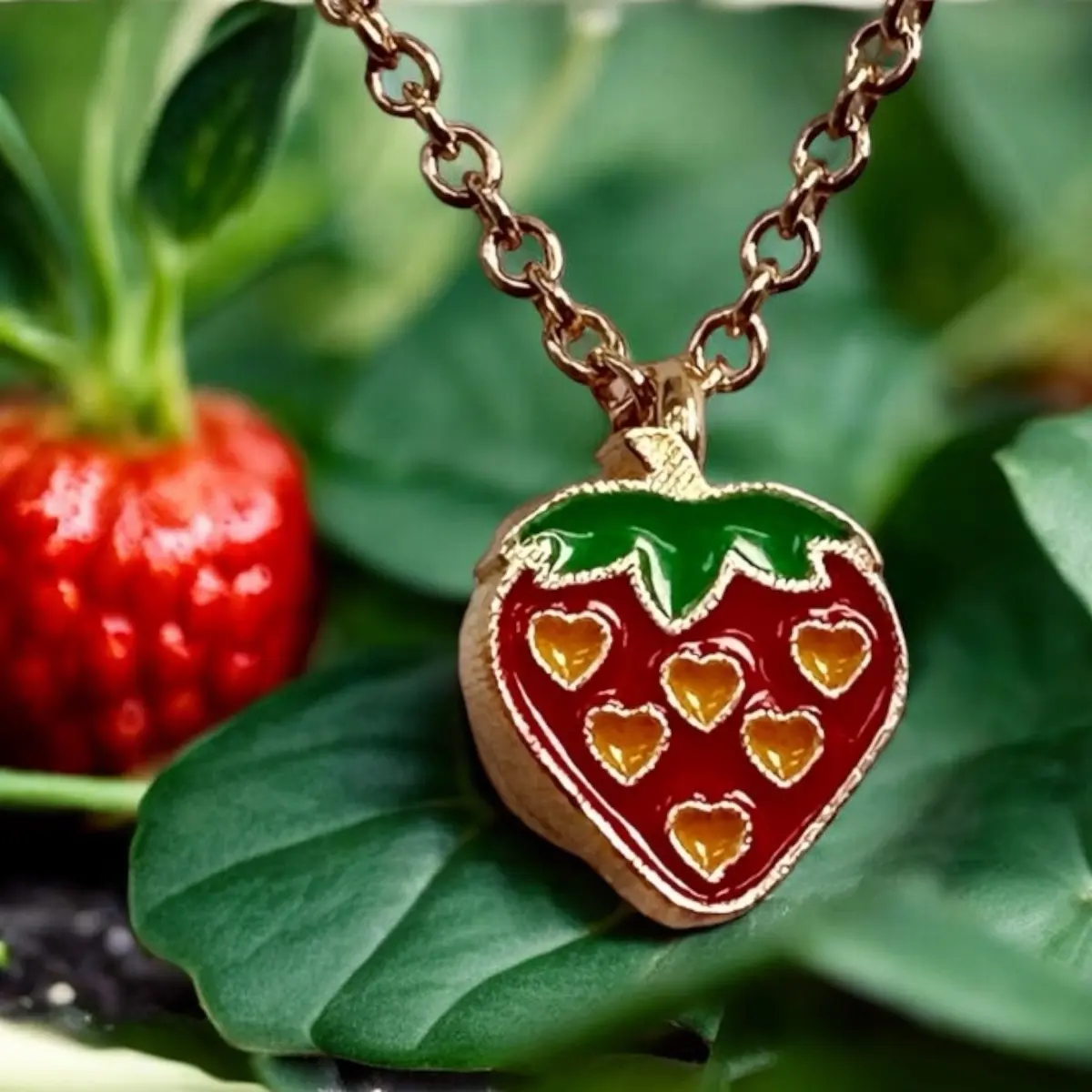 Strawberry Charm Necklace