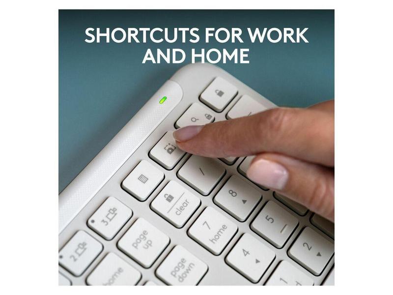 Logitech Signature Slim K950 Wireless Keyboard, Sleek Design, Switch Typing Between Devices, Quiet Typing, Off-white - Wireless Connectivity - Bluetooth - 5.1 - 32.81 ft - USB Type A Interface - Home,