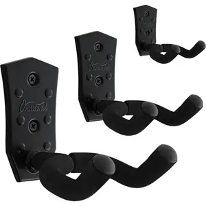 Guitar Wall Mount 3 Pack, Black Metal Guitar Hanger, V-Shaped Guitar Wall Hangers Mount, Guitar Holder Hook Stand Wall for Acoustic, Electric Guitar, Banjo, Bass, for Guitar Player Men Boy