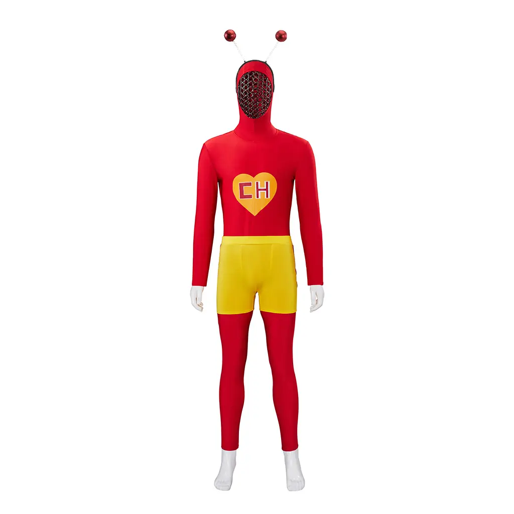 TV El Chapulin Colorado Cosplay Costume Red Bodysuit Uniform Suit Male Halloween Carnival Party Costume