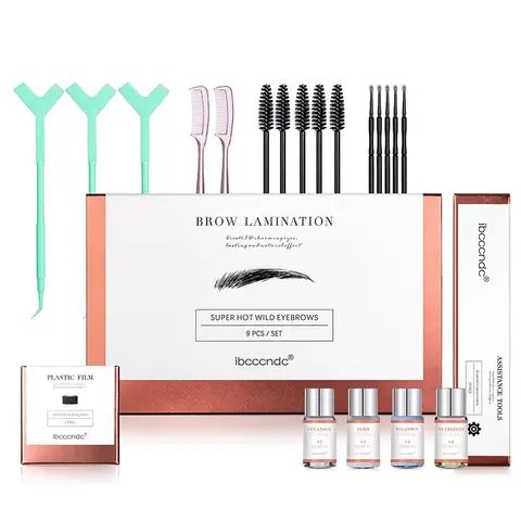 Professional Eyebrow Lamination Kit, 1 Set DIY Brow Lamination Kit, Long-Lasting Brow Perm Lamination Kit for Home Use & Summer Makeup, Eyebrow Styling Makeup Tool Kit, Package